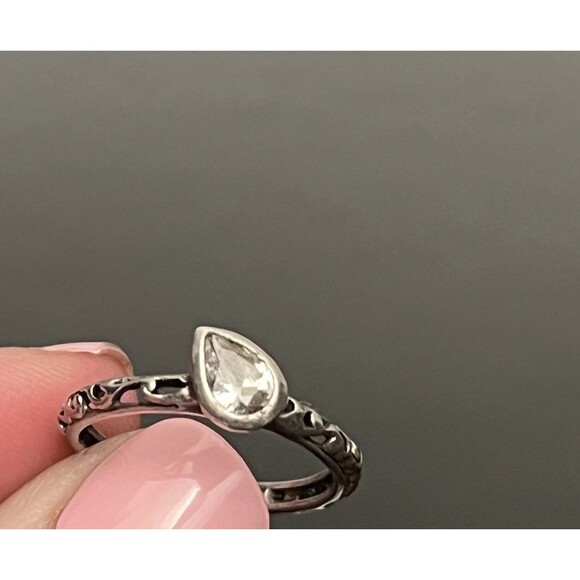 Silpada Ring Size 6 CZ 925 Sterling Silver Cubic Zirconia Belle Fleur - Picture 4 of 5